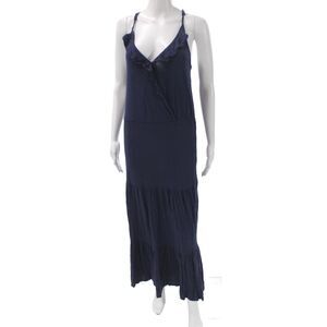Soft Joie Womens Maxi Dress Blue V-Neck Sleeveless Mid-Calf Summer Size S